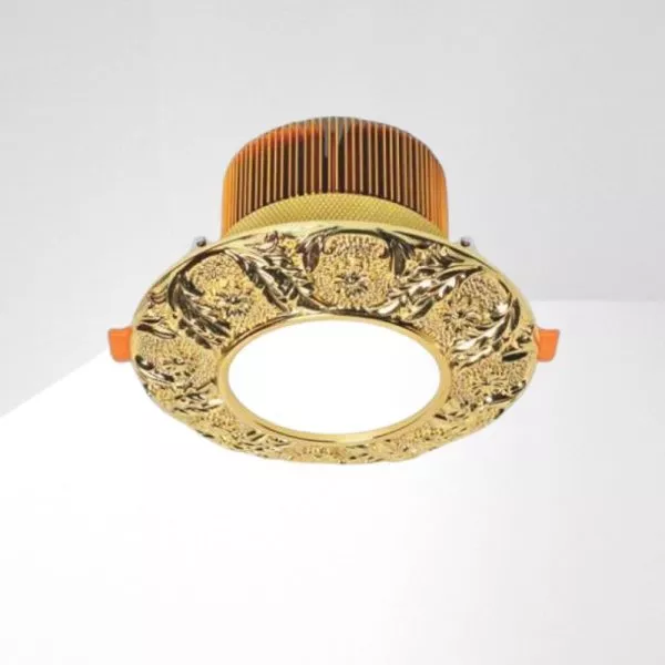 Đèn Downlight Âm Trần Nhà Phố, Biệt Thự Cổ Điển Cao Cấp, 15Wat, Thân Kim Loại Đồng Cao Cấp Afc005/15