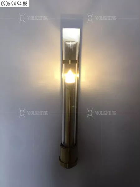 Đèn Gắn Tường Decor, Kim Loại Phối Ống Thủy Tinh Vdc-584