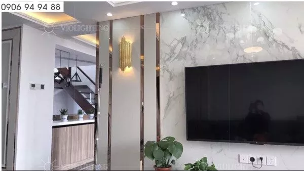 Đèn Gắn Tường Decor, Kim Loại Si Vàng Đồng, Thiết Kế Ống Tre Vdc-562