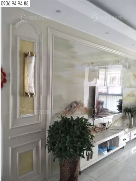 Đèn Gắn Tường Decor, Thiết Kế Ống Thủy Tinh Phối Kim Loại Cao Cấp Vdc-546