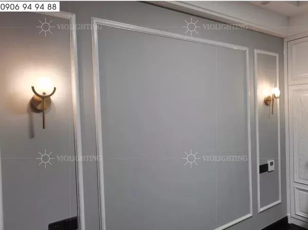 Đèn Gắn Tường Decor,Khung Kim Loại Phối Đá Cẩm Thạch Cao Cấp Vdc-598