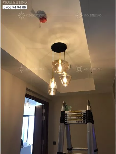Đèn Thả Thủy Tinh Trà Thiết Kế Tdc-1802