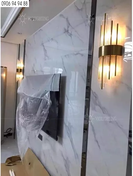 Đèn Gắn Tường Decor,Phale Phối Kim Loại Si Vàng Đồng Cao Cấp Vdc-560