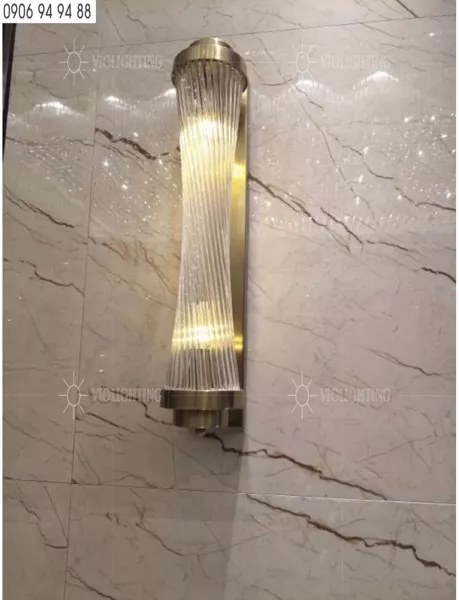 Đèn Gắn Tường Decor, Thiết Kế Ống Thủy Tinh Phối Kim Loại Cao Cấp Vdc-546