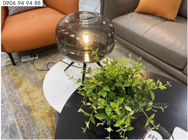 Đèn Bàn Bắc Âu, Chao Thủy Tinh Cao Cấp Db-341
