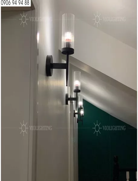 Đèn Gắn Tường Decor, Thiết Kế Ống Thủy Tinh Phối Kim Loại Vdc-533