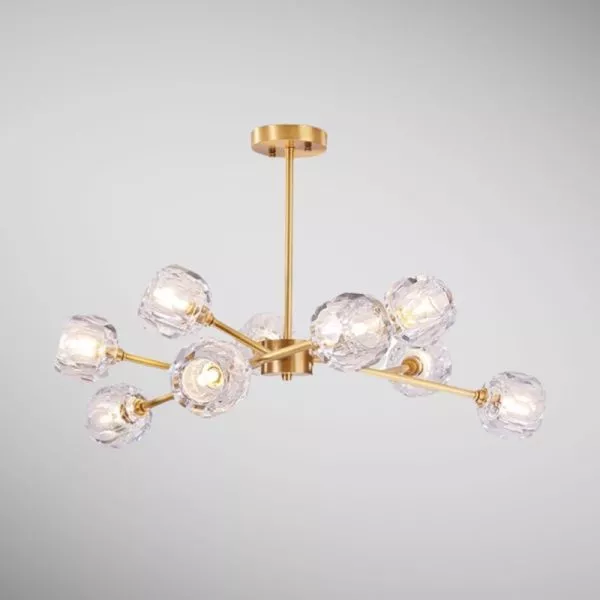 Đèn Gắn Trần Bắc Âu, 9 Chao Thủy Tinh Cao Cấp Dc-151/9