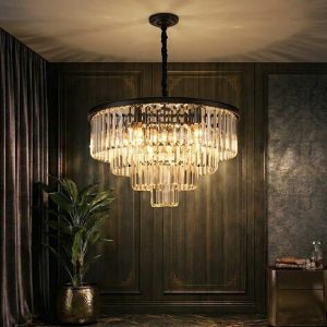 Đèn chùm phale, thiết kế dạng tròn, thẻ phale trắng DC-1031