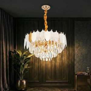 Đèn chùm phale, thiết kế kiểu tròn, hình chiếc lá nghệ thuật DC-1046
