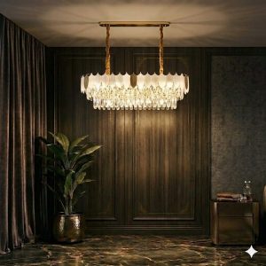 Đèn chùm phale, thiết kế thả ngang, thẻ phale K9 cao cấp DC-1047