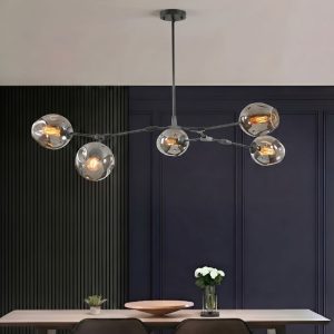 Đèn gắn trần ngang – 5 chao thủy tinh nghệ thuật DC-159