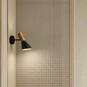 Đèn gắn tường decor, thiết kế chóa cụp, phối đui giả gỗ VDC-524