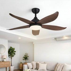 Quạt trần đèn,5 cánh gỗ, thiết kế hiện đại  QT-153