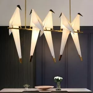 Đèn chùm hiện đại – thiết kế khung kim loại kiểu ngang cao cấp, 5 chim hạc nghệ thuật TDC-1191