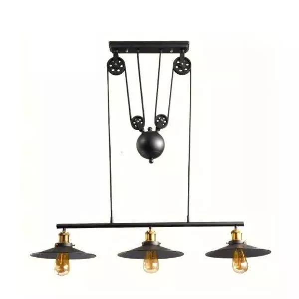 Đèn thả decor - thiết kế khung ngang, chụp sắt 3 bóng nghệ thuật TDC-82 - Hình ảnh 2