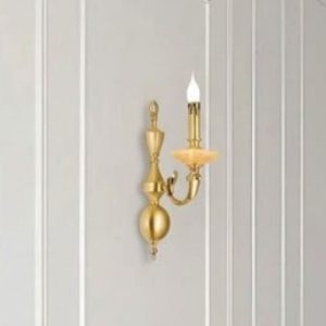 Đèn vách đồng nguyên chất thiết kế tay nến,chao đá cẩm thạch VD-182