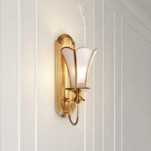 Đèn vách đồng nguyên chất, chao thiết kế VD-208