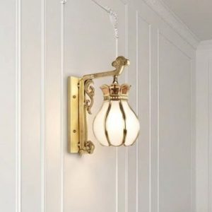 Đèn vách đồng nguyên chất, chao thiết kế VD-229