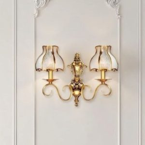 Đèn vách đồng nguyên chất, chao thiết kế VD-234