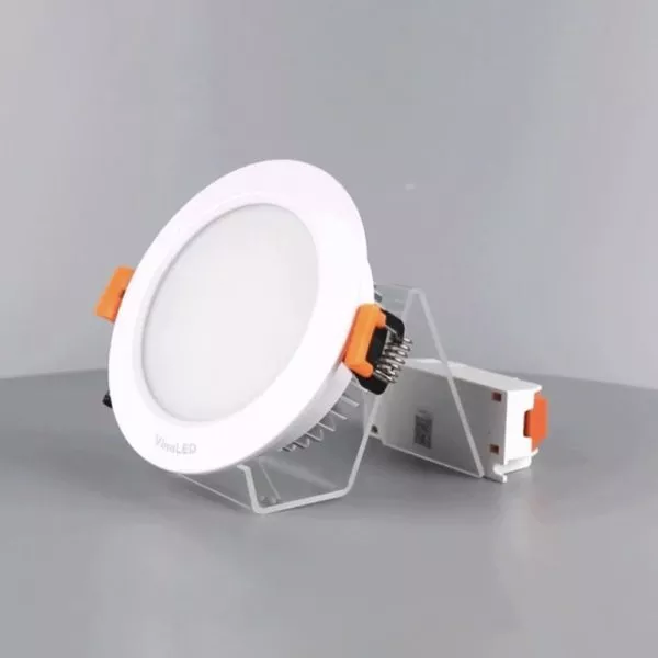 Đèn Downlight Âm Trần Dimmer Cao Cấp, 6Wat Vinaled Mẫu E, Màu Trắng/Bạc