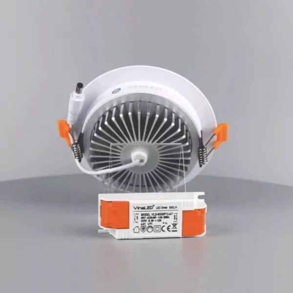 Đèn Downlight Âm Trần Dimmer Cao Cấp, 11Wat Vinaled Mẫu E, Màu Trắng/Bạc