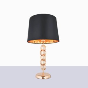 Đèn bàn chụp vải đen, thân kim loại uốn nghệ thuật DB-389
