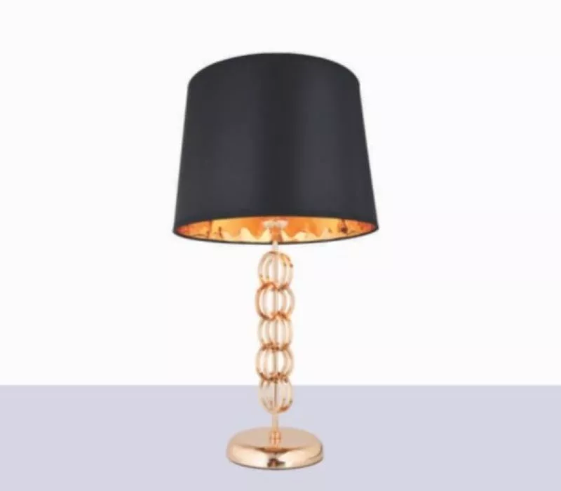 Đèn Bàn Chụp Vải Đen, Thân Kim Loại Uốn Nghệ Thuật Db-389 - Hình Ảnh 2