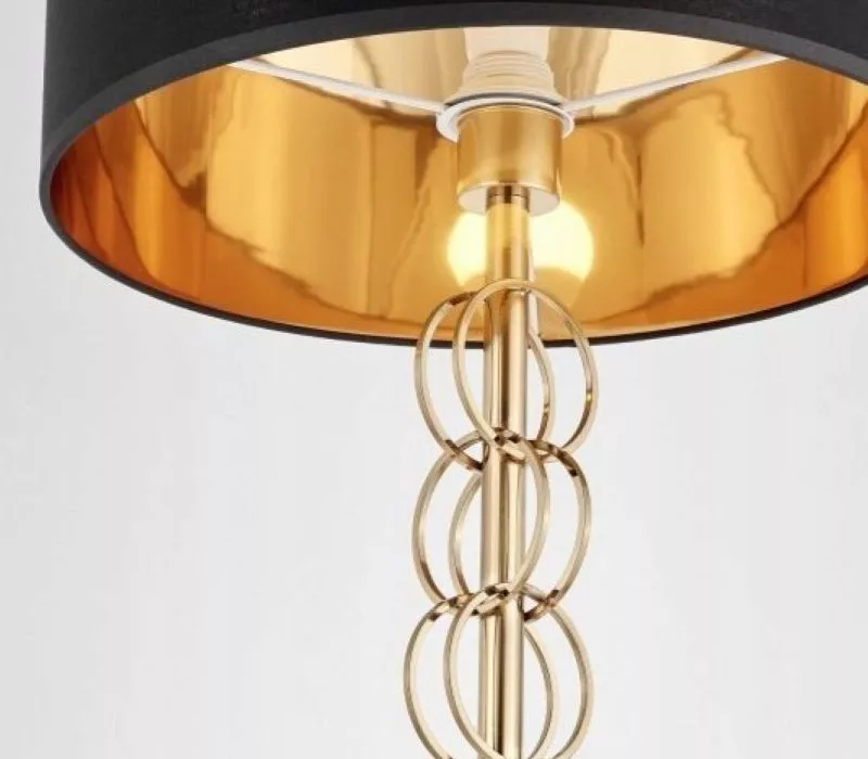 Đèn Bàn Chụp Vải Đen, Thân Kim Loại Uốn Nghệ Thuật Db-389 - Hình Ảnh 3