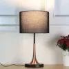 Đèn bàn chụp vải đen, thân kim loại si vàng-đồng DB-325