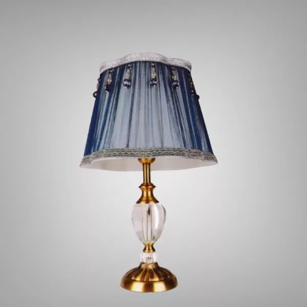 Đèn Bàn Chụp Vải Xanh, Thân Phối Phale Nghệ Thuật Db-386