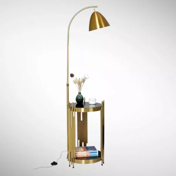 Đèn Cây Thân Si Vàng-Đồng, Có 2 Kệ Mini Tiện Lợi Dc-602