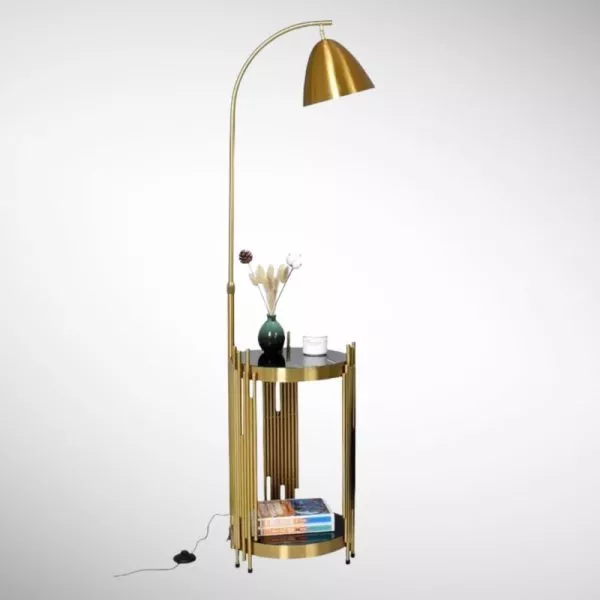 Đèn Cây Thân Si Vàng-Đồng, Có 2 Kệ Mini Tiện Lợi Dc-602
