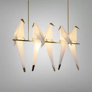 Đèn chùm hiện đại – thiết kế khung kim loại kiểu ngang cao cấp, 5 chim hạc nghệ thuật TDC-1191