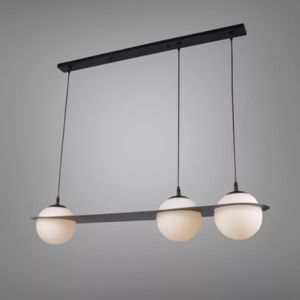 Đèn Chùm Hiện Đại, Thiết Kế Mâm Ngang, Quả Cầu Thủy Tinh Đục 3 Bóng Hiện Đại  Tdc-227