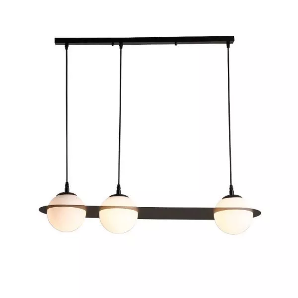 Đèn Chùm Hiện Đại, Thiết Kế Mâm Ngang, Quả Cầu Thủy Tinh Đục 3 Bóng Hiện Đại  Tdc-227