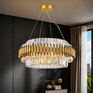 Đèn chùm pha lê phối kim loại cao cấp DC-120