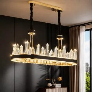 Đèn chùm pha lê, thiết kế thả ngang, pha lê giả đá cao cấp DC-1066