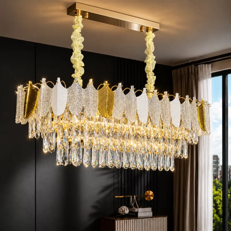 Đèn chùm phale, thiết kế thả ngang, thẻ phale K9 cao cấp DC-1047