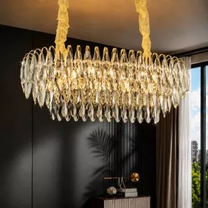 Đèn chùm phale, thiết kế thả ngang, thẻ phale K9 phối màu cao cấp DC-1050