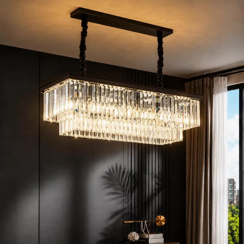Đèn chùm phale, thiết kế thả ngang, thẻ phale trắng DC-1033