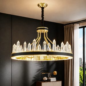 Đèn chùm pha lê, thiết kế vòng tròn, thẻ pha lê cao cấp DC-1064
