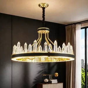 Đèn chùm pha lê, thiết kế vòng tròn, thẻ pha lê cao cấp DC-1064