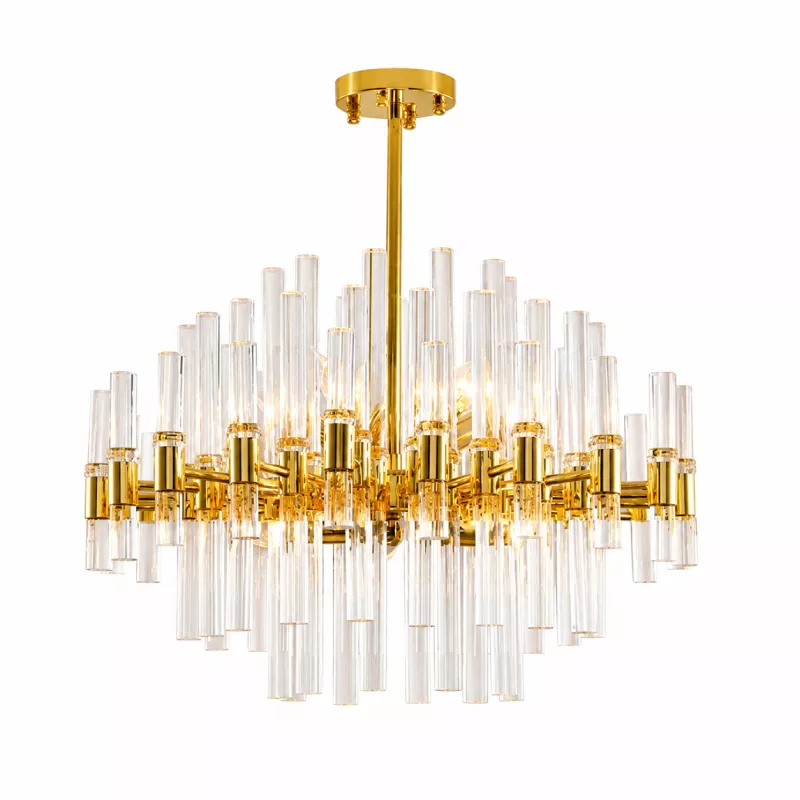 Đèn chùm hiện đại, thiết kế hình tròn, ổng thủy tinh trong DC-1044 - Hình ảnh 2