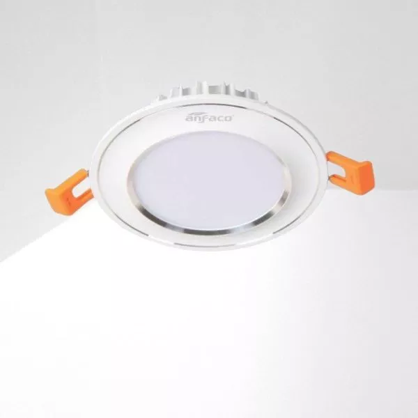 Đèn Downlight Âm Trần Đơn Sắc Cao Cấp, Mặt Lồi, Viền Màu Bạc - Anfaco Afc433