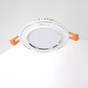 Đèn downlight âm trần đơn sắc cao cấp, mặt lồi, viền màu bạc - Anfaco AFC433