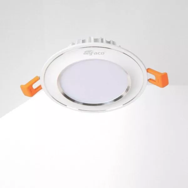 Đèn Downlight Âm Trần Đơn Sắc Cao Cấp, Mặt Lồi, Viền Màu Bạc - Anfaco Afc433