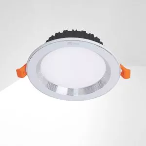 Đèn downlight âm trần đơn sắc, mặt lỏm, viền bạc cao cấp - Anfaco AFC441B