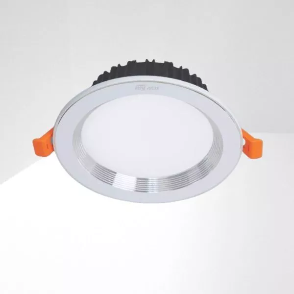 Đèn Downlight Âm Trần Đơn Sắc, Mặt Lỏm, Viền Bạc Cao Cấp - Anfaco Afc441B