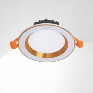 Đèn downlight âm trần đơn sắc, mặt lỏm, viền vàng cao cấp – Anfaco AFC441V