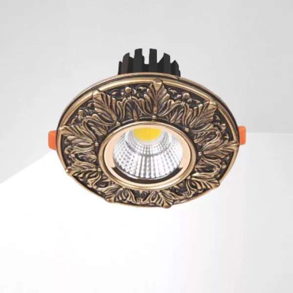 Đèn Downlight Âm Trần Nhà Phố, Biệt Thự Cổ Điển Cao Cấp, 10Wat, Mặt Poly Cao Cấp Afc01